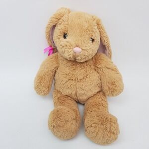 Build-a-Bear Bunny Rabbit Stuffed Animal Pink Bow Plush Tan Brown 18"tall Large‎
